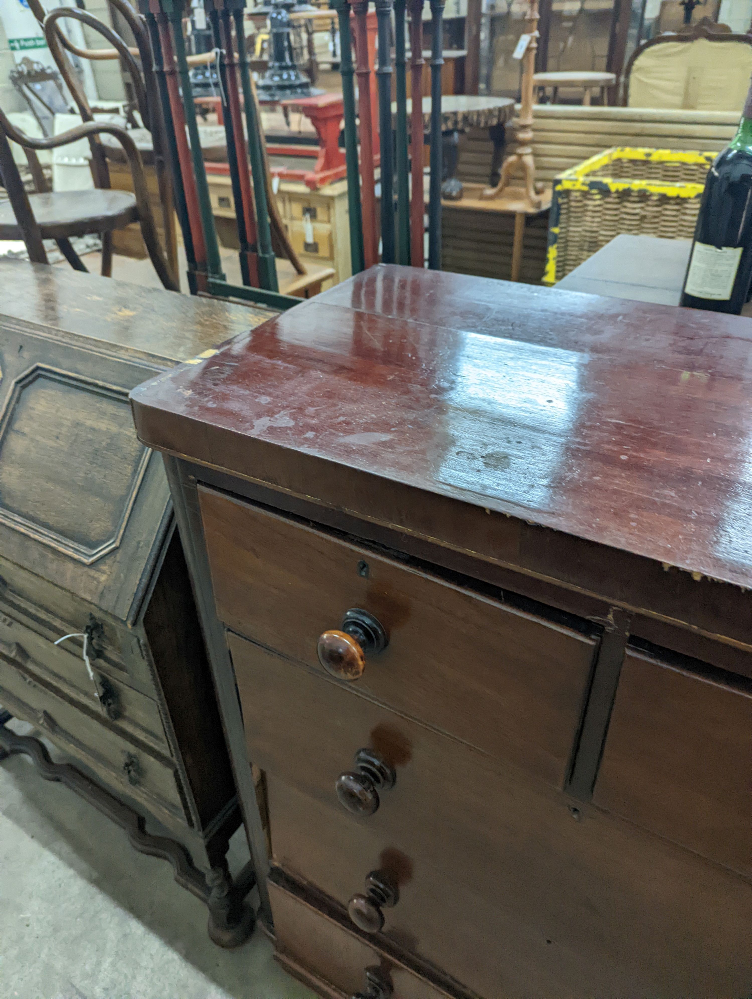 A Victorian mahogany chest, width 94cm, depth 46cm, height 106cm